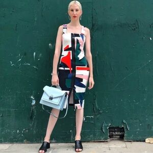 Cushnie et Ochs Abstract Expressionist Dual-Zip Pencil Dress – Size 2 – NWT